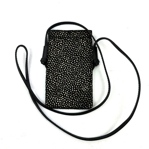 Madewell The Smartphone Crossbody Bag Gold Metallic Dot Calf Hair NEW - Picture 1 of 9